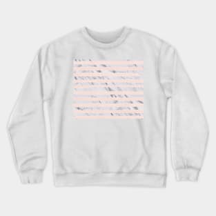 Marble - blush pink stripes Crewneck Sweatshirt